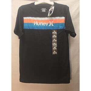 Hurley Tshirt Boys Size 14-16 Short Sleeve Crewneck Black Casual Design 5922